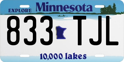 MN license plate 833TJL