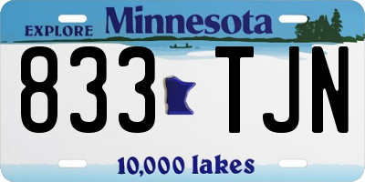 MN license plate 833TJN
