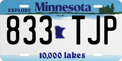 MN license plate 833TJP