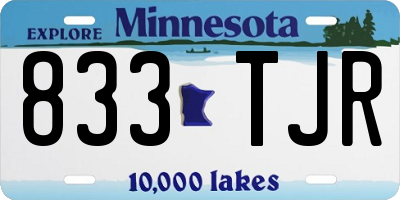 MN license plate 833TJR