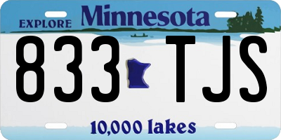 MN license plate 833TJS