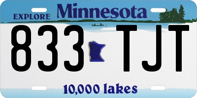 MN license plate 833TJT