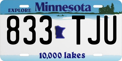 MN license plate 833TJU