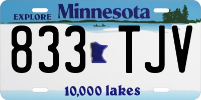 MN license plate 833TJV