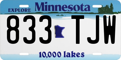 MN license plate 833TJW