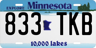 MN license plate 833TKB