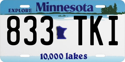 MN license plate 833TKI