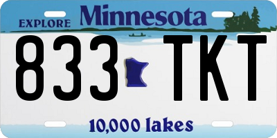 MN license plate 833TKT