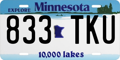 MN license plate 833TKU