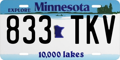MN license plate 833TKV