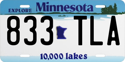 MN license plate 833TLA