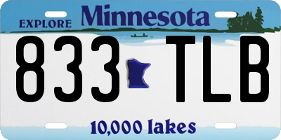 MN license plate 833TLB
