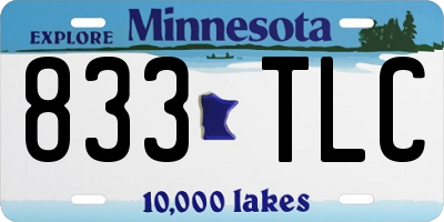 MN license plate 833TLC