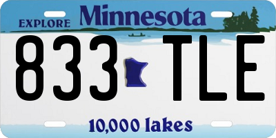 MN license plate 833TLE