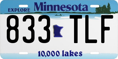 MN license plate 833TLF