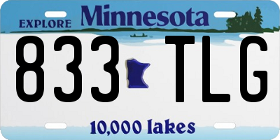 MN license plate 833TLG