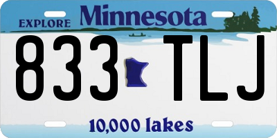 MN license plate 833TLJ
