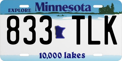 MN license plate 833TLK