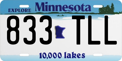 MN license plate 833TLL