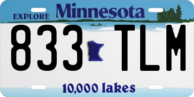 MN license plate 833TLM