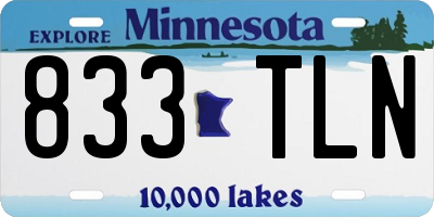 MN license plate 833TLN