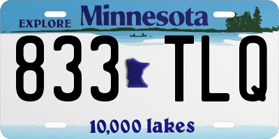 MN license plate 833TLQ