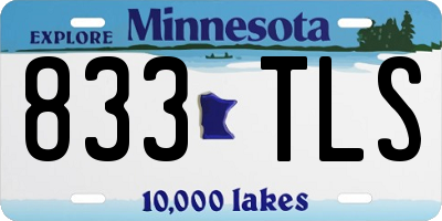 MN license plate 833TLS