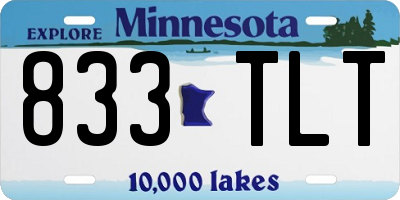 MN license plate 833TLT