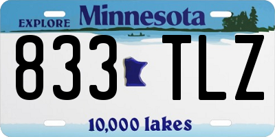 MN license plate 833TLZ