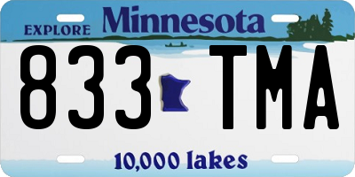 MN license plate 833TMA
