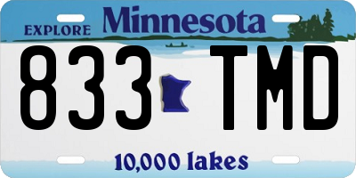 MN license plate 833TMD
