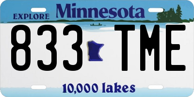MN license plate 833TME