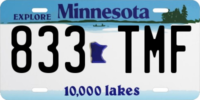 MN license plate 833TMF