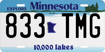 MN license plate 833TMG