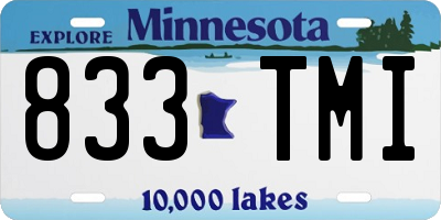 MN license plate 833TMI