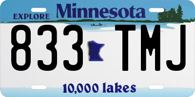 MN license plate 833TMJ