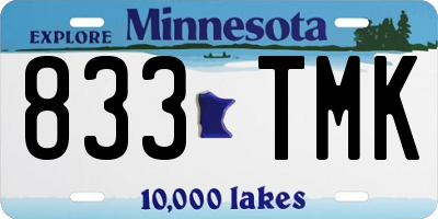 MN license plate 833TMK
