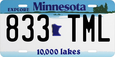 MN license plate 833TML
