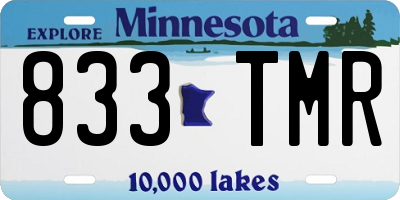MN license plate 833TMR