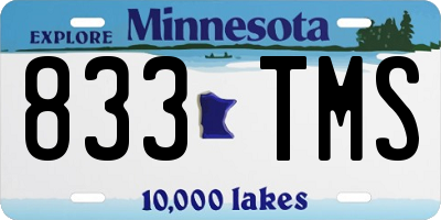 MN license plate 833TMS