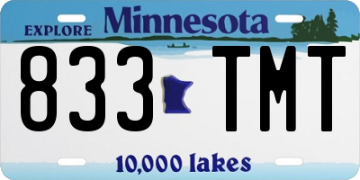 MN license plate 833TMT