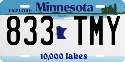 MN license plate 833TMY