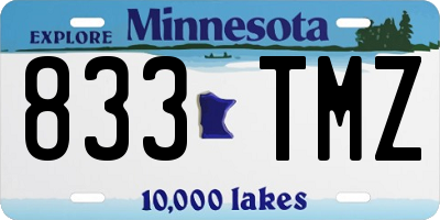 MN license plate 833TMZ