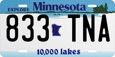 MN license plate 833TNA