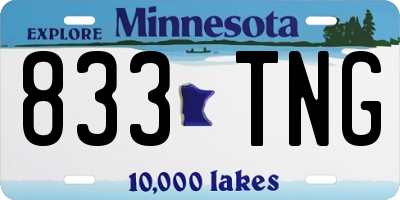 MN license plate 833TNG