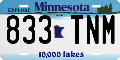 MN license plate 833TNM