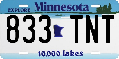 MN license plate 833TNT