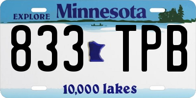 MN license plate 833TPB