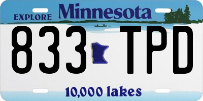 MN license plate 833TPD