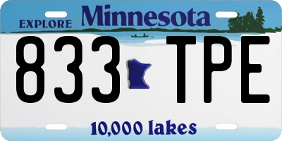 MN license plate 833TPE